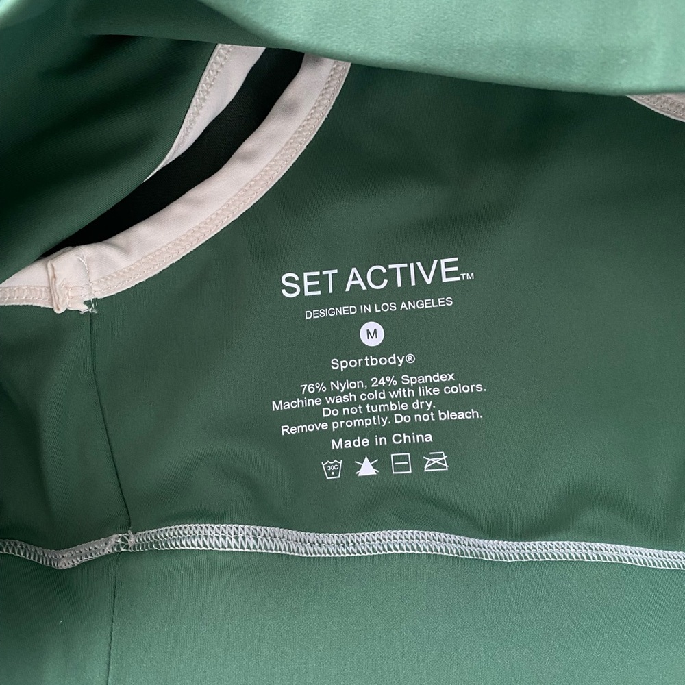 Set Active Courtside Green Sports Bra M - Picture 5 of 5